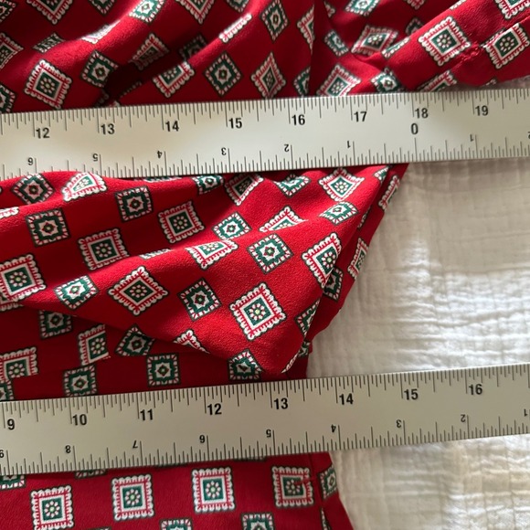 Sandro Paris Red "Laith" Geometric Tile Print Tie-Front Wide Leg Jumpsuit US 4 - Picture 9 of 11